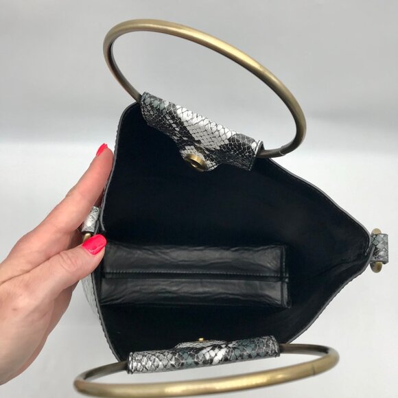 Unbranded Snakeskin Print Top Handle Crossbody & Matching Pouch - Picture 11 of 11